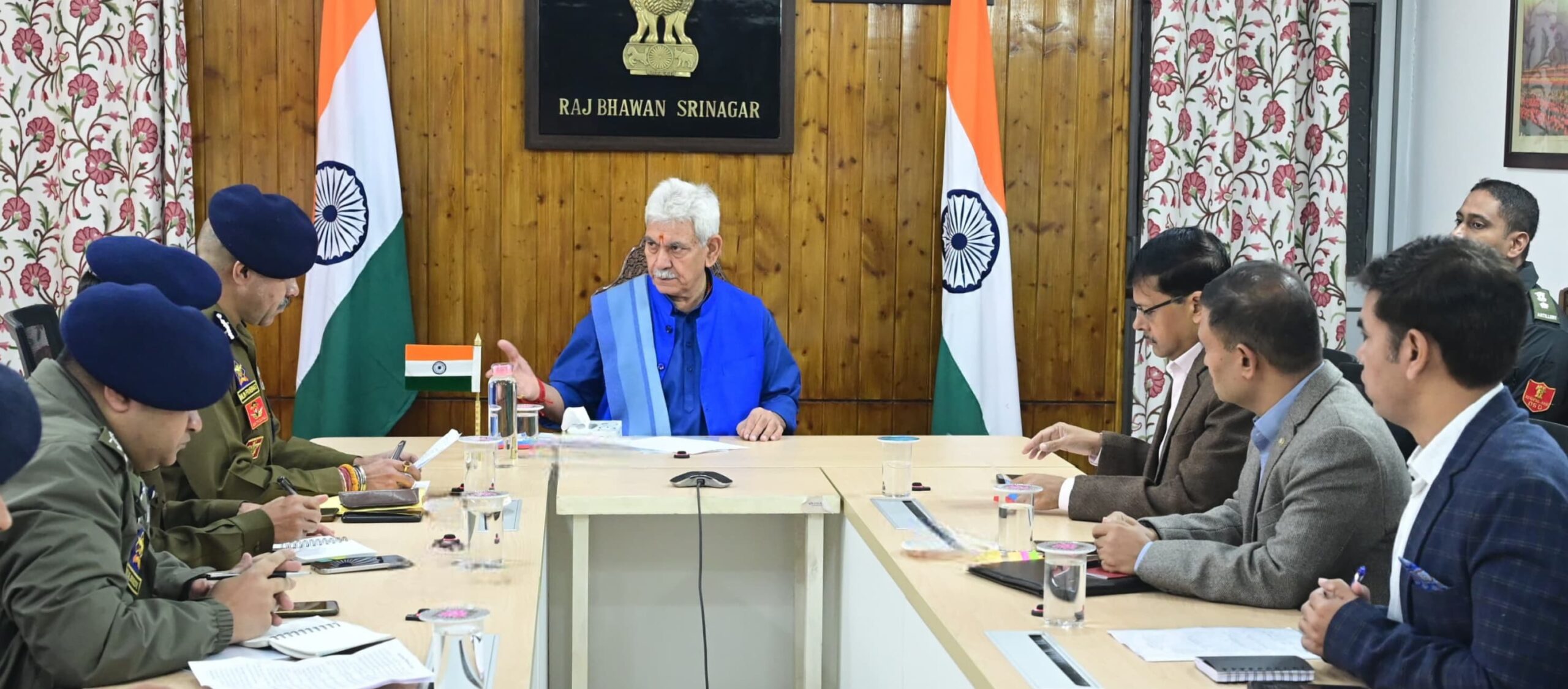 Lt Governor Sh Manoj Sinha held a review meeting in Srinagar on security situation in Kashmir Valley 1 scaled
