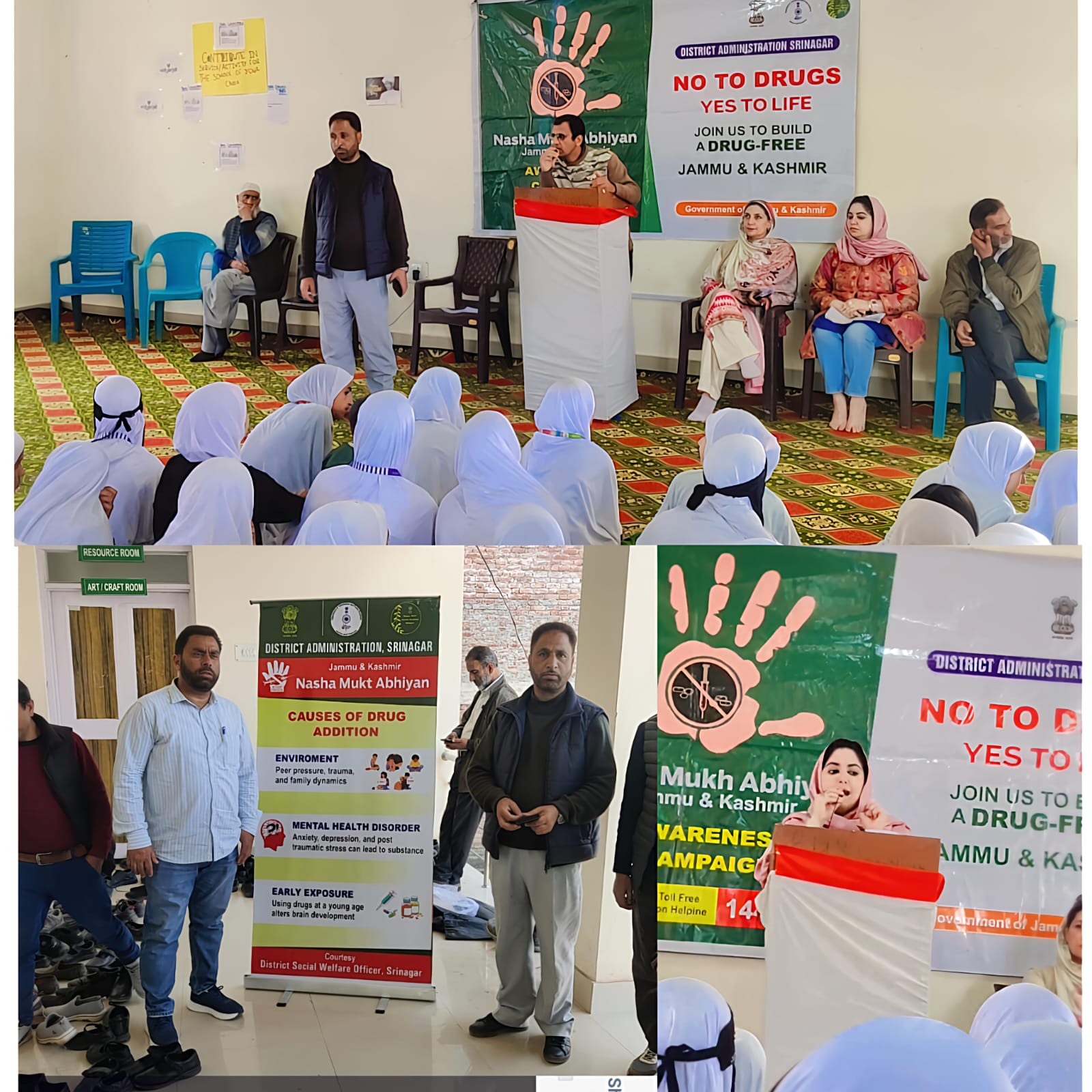 Srinagar Admin holds Awareness programme under Drug Free JK campaign at Govt High School Lawaypora