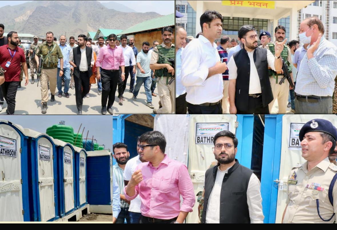 DC Srinagar SMC Commissioner visit Yatra Transit Camp Pantha Chowk