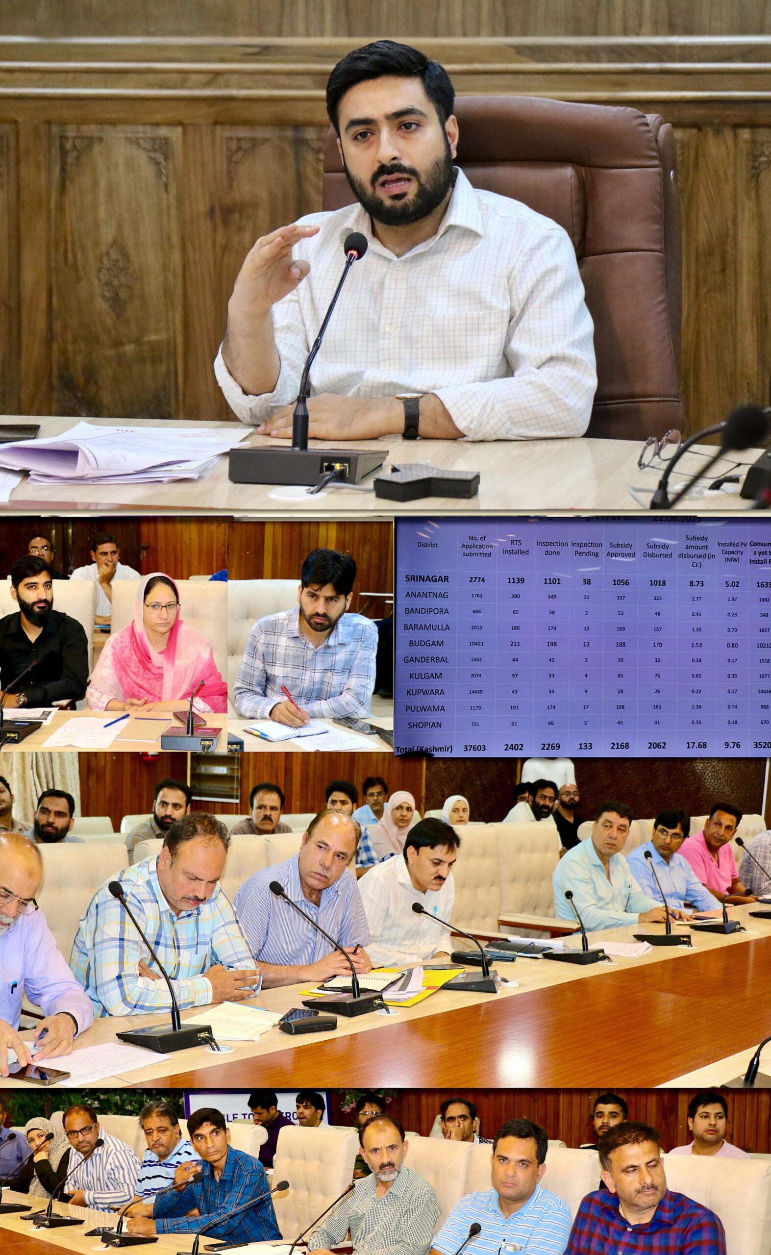 DC Srinagar reviews status of Rooftop Solar Installations under PM Surya Ghar Muft Bijli Yojna in the district scaled