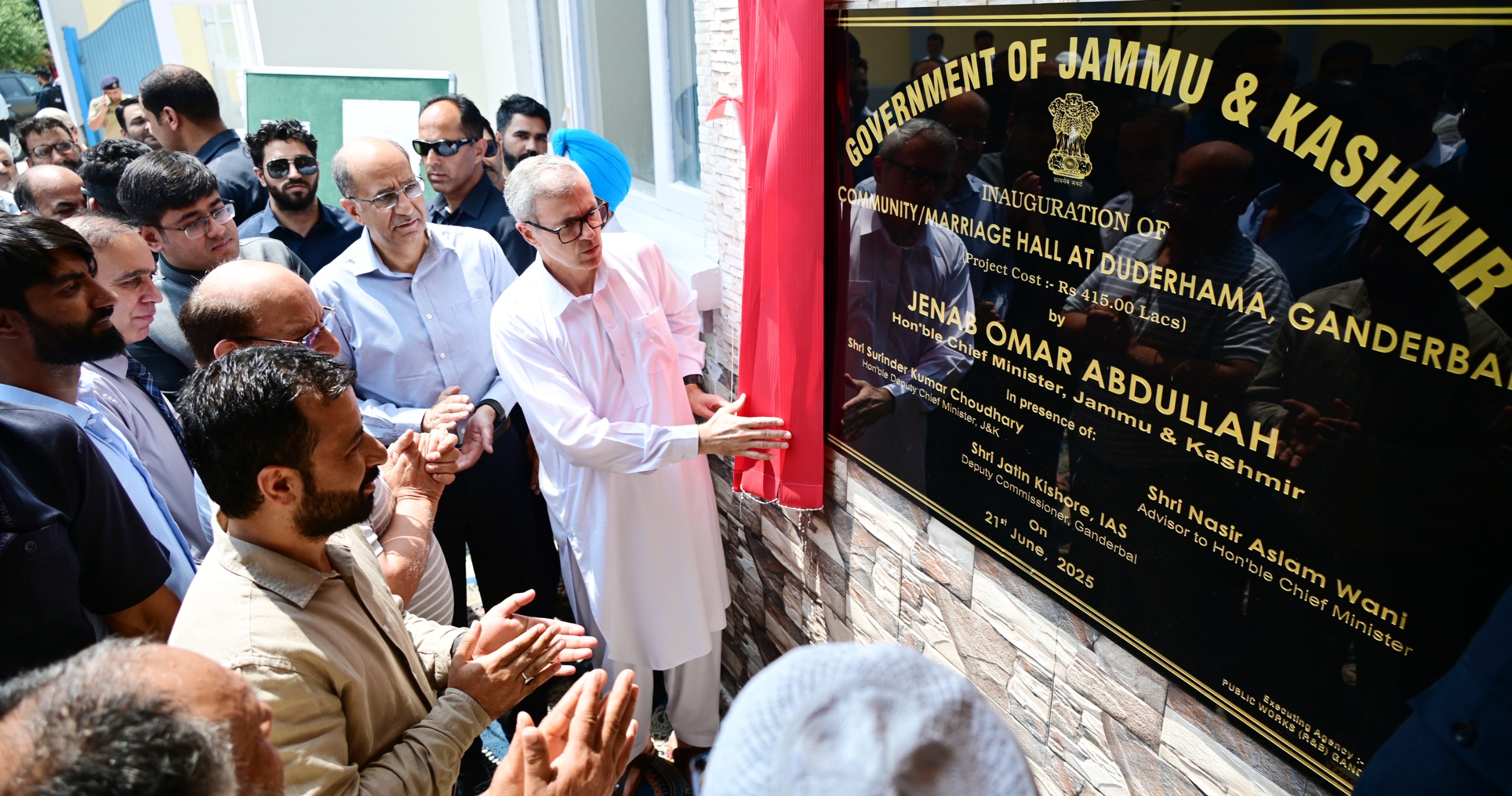 Omar Abdullah unveils new marriage hall lays foundation stone for a key bridge in Ganderbal 21