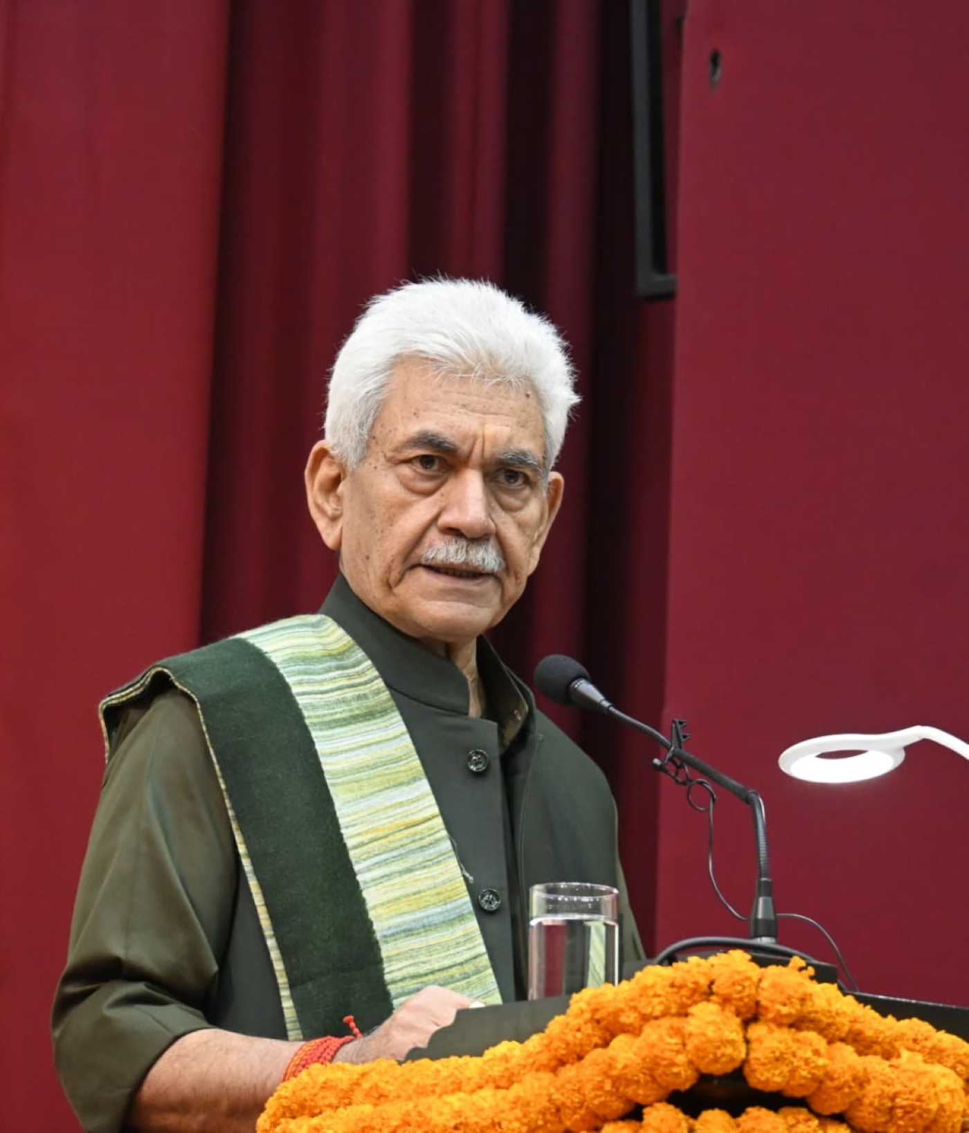 Lieutenant Governor Sh Manoj Sinha addresses the 45th Foundation Day of JK Samaj Kalyan KendraAEs School for hearing impaired at Jammu 1